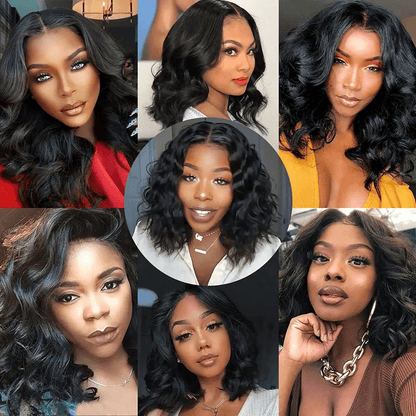 Brazilian Body Wave Short Bob Wig  13x4 Lace Front Human Hair Wig 200 Density 2