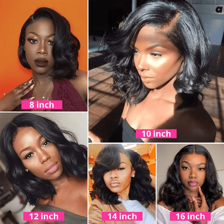 Brazilian Body Wave Short Bob Wig  13x4 Lace Front Human Hair Wig 200 Density 3
