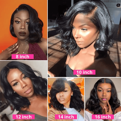 Brazilian Body Wave Short Bob Wig  13x4 Lace Front Human Hair Wig 200 Density 3