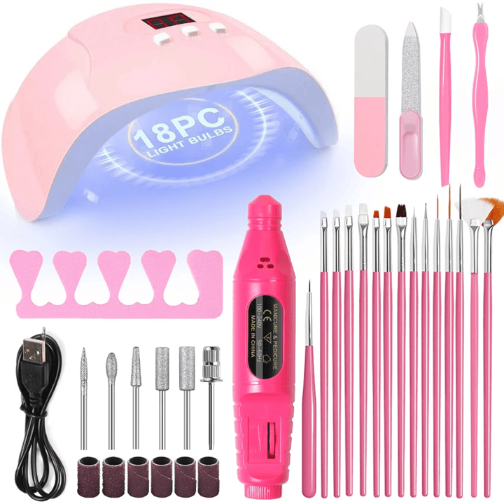 Complete UV LED Nail Kit With Nail Drill  Manicure Tools Set For Home And Salon Use 1