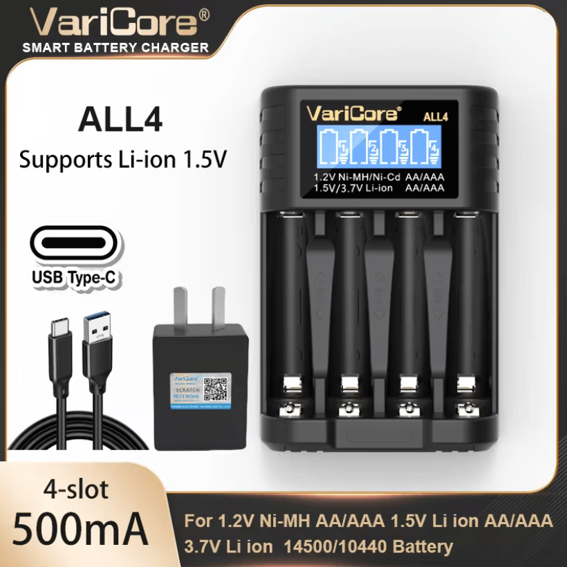 VariCore LCD Fast AA AAA Battery Charger  8 Slot Universal Rechargeable Battery Charger 4