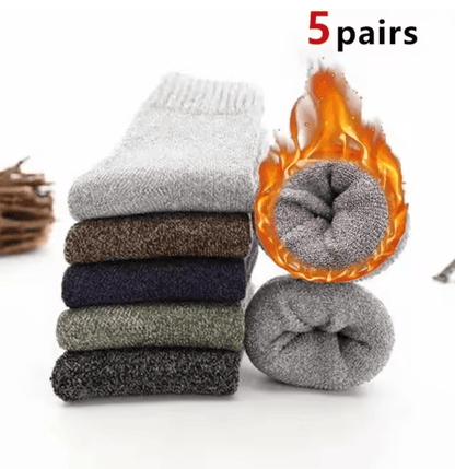 Warm Wool Blend Winter Socks 5 Pair Set For Men And Women Thermal Thick Cozy Fit 8