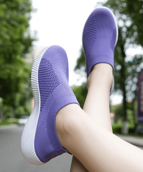ComfortFlex Women's Slip-On Walking Sneakers – Lightweight Vulcanized Flats in Plus Sizes