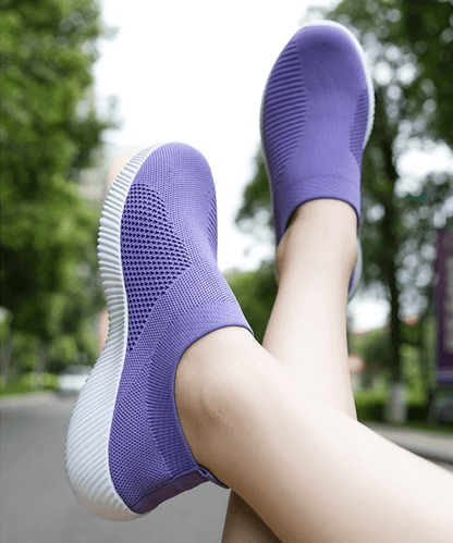 ComfortFlex Women's Slip-On Walking Sneakers – Lightweight Vulcanized Flats in Plus Sizes