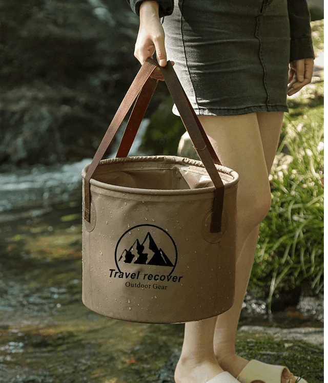 Collapsible Portable Camping Bucket  Foldable Outdoor Water Carrier For Fishing And Travel 2