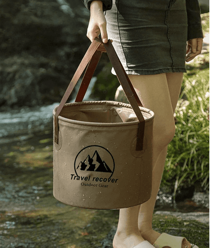 Collapsible Portable Camping Bucket  Foldable Outdoor Water Carrier For Fishing And Travel 2
