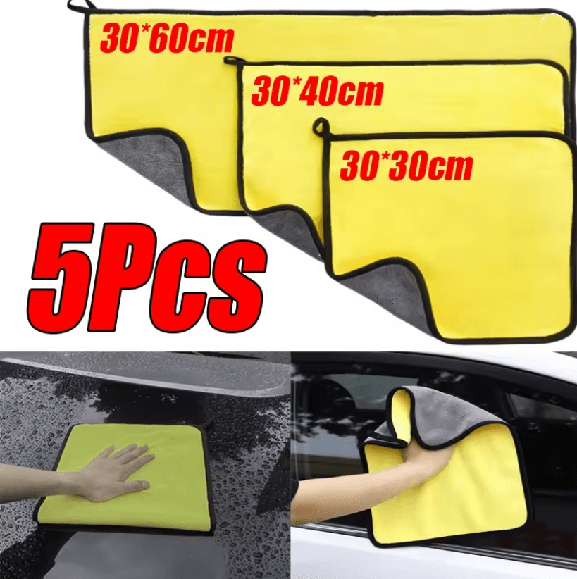 Ultra Absorbent Microfiber Car Wash Towel Set – Lint Free Auto Detailing Cloths