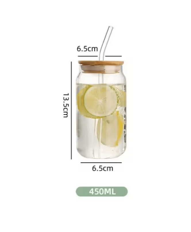Glass Straw Cup With Wooden Lid  HeatResistant Transparent Tumbler For Hot And Cold Beverages 2