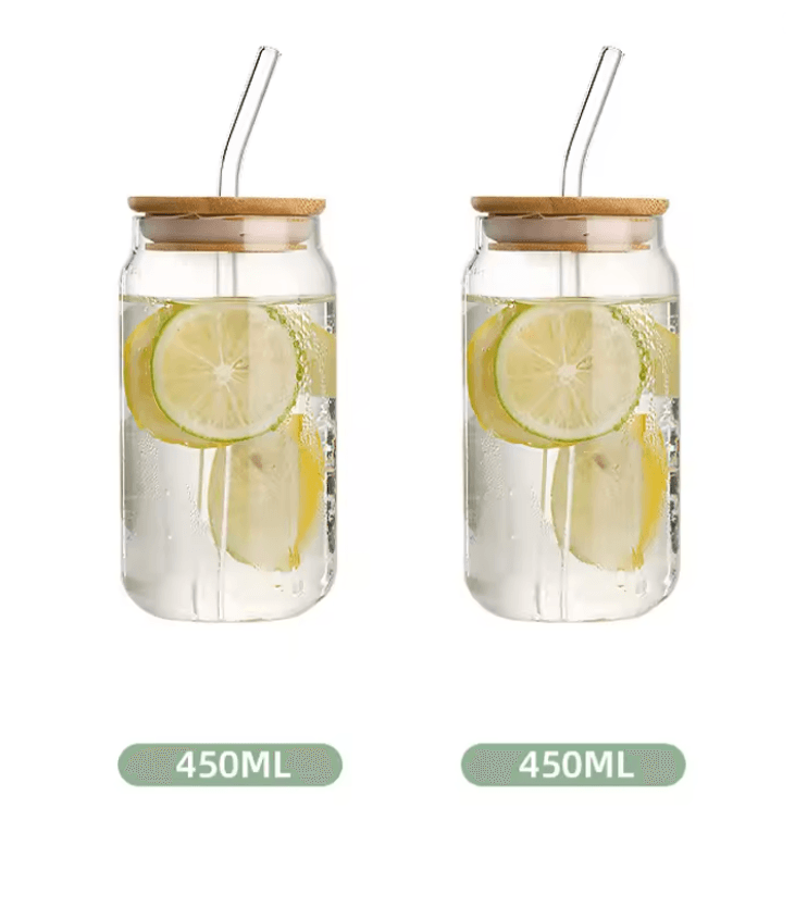 Glass Straw Cup With Wooden Lid  HeatResistant Transparent Tumbler For Hot And Cold Beverages 3