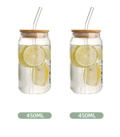 Glass Straw Cup With Wooden Lid  HeatResistant Transparent Tumbler For Hot And Cold Beverages 3