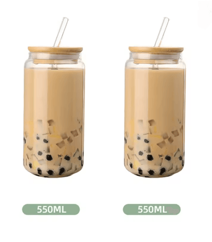 Glass Straw Cup With Wooden Lid  HeatResistant Transparent Tumbler For Hot And Cold Beverages 4