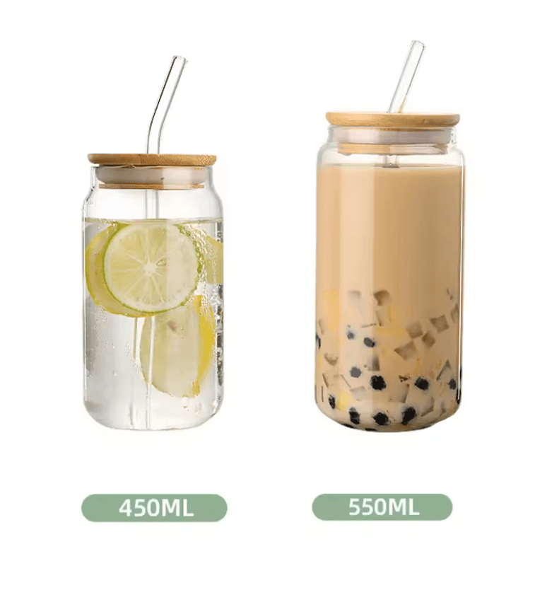 Glass Straw Cup With Wooden Lid  HeatResistant Transparent Tumbler For Hot And Cold Beverages 5