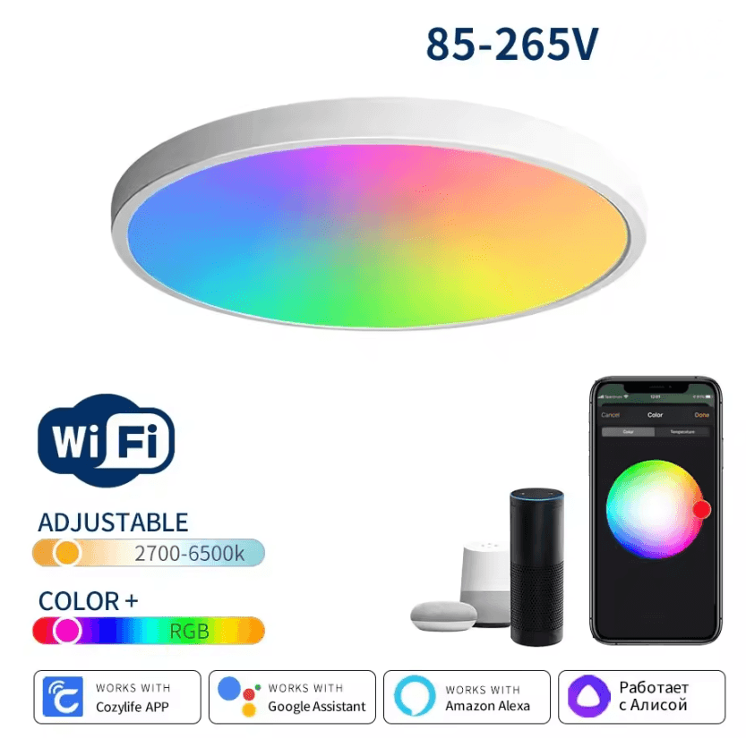 Smart WiFi LED Ceiling Light with App Control Voice Control RGB Lighting
