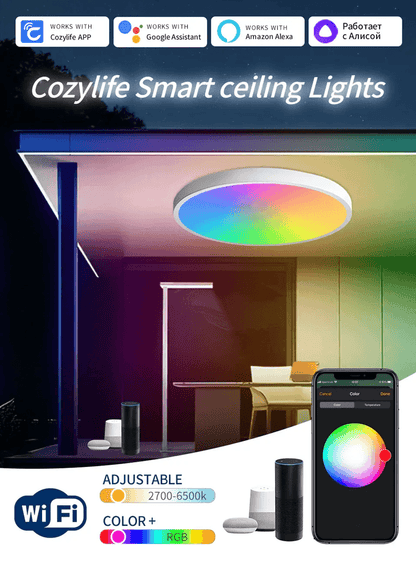 Smart WiFi LED Ceiling Light With App Control Voice Control RGB Lighting 1