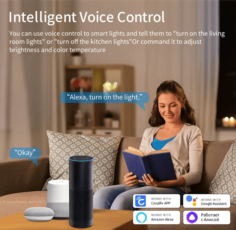 Smart WiFi LED Ceiling Light With App Control Voice Control RGB Lighting 3