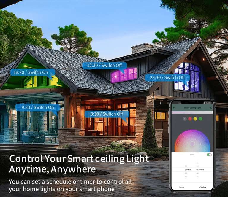 Smart WiFi LED Ceiling Light With App Control Voice Control RGB Lighting 4