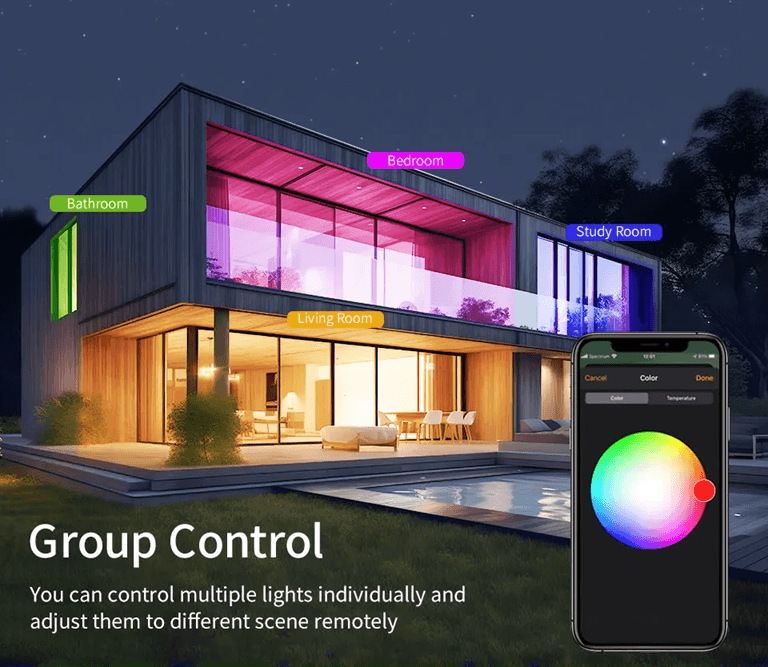 Smart WiFi LED Ceiling Light With App Control Voice Control RGB Lighting 5