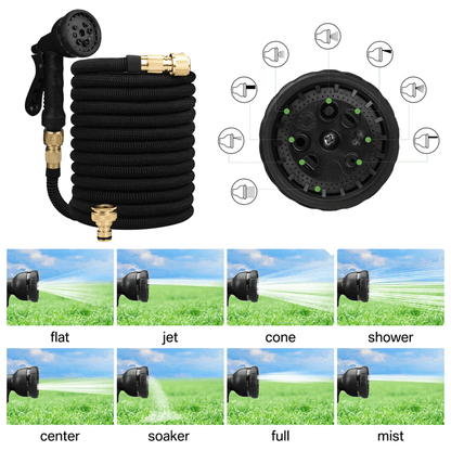 Expandable High Pressure Garden Water Hose With Double Metal Connectors And PVC Reel 1