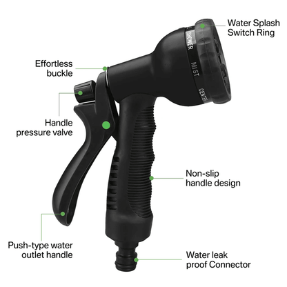 Expandable High Pressure Garden Water Hose With Double Metal Connectors And PVC Reel 2