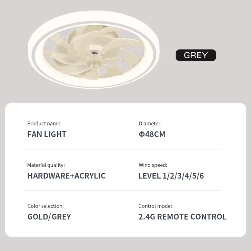 Modern LED Ceiling Fan With Remote Control For Living Room And Bedroom 3