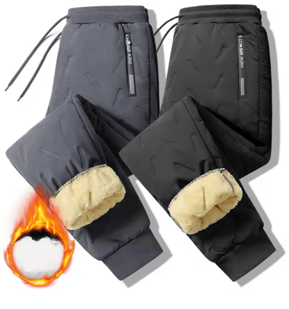Women's Thickened Fleece-Lined Winter Straight-Leg Pants with Drawstring Waist