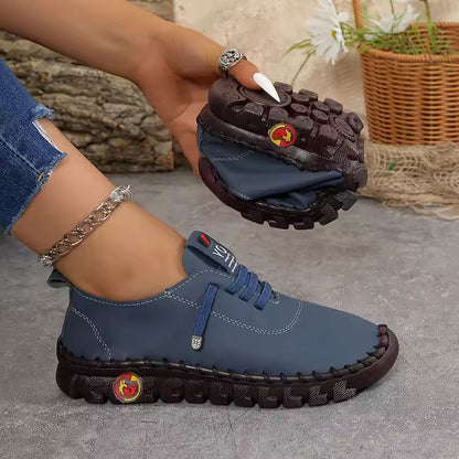 Womens Leather LaceUp Loafers  Comfortable Flat Casual Shoes For Everyday Wear 10