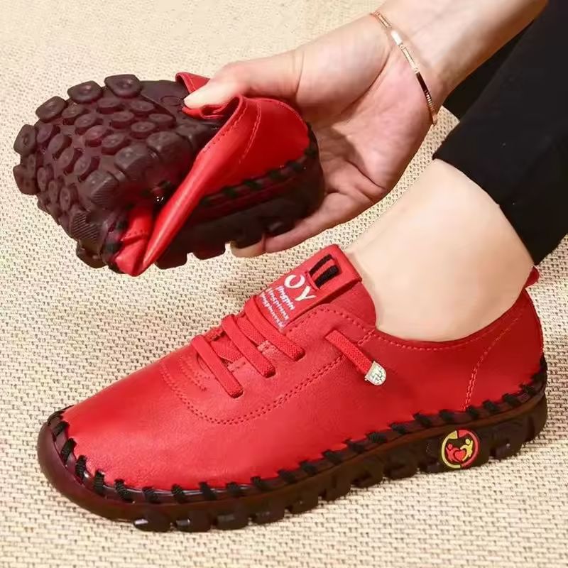 Womens Leather LaceUp Loafers  Comfortable Flat Casual Shoes For Everyday Wear 6