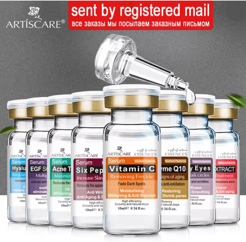 Artiscare Face Serum Set With Hyaluronic Acid Vitamin C Peptides And Q10 5