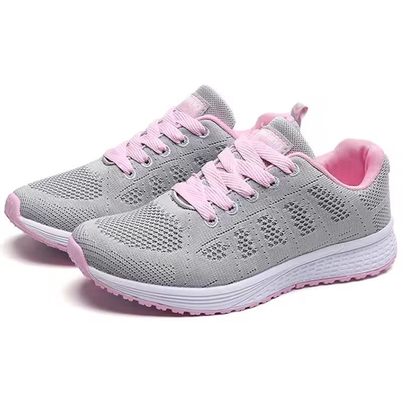 AirFlex Womens Breathable Mesh Sneakers Lightweight Lace Up Vulcanized Shoes For Active Comfort 3