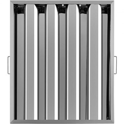 Stainless Steel Range Hood Filter Grease Baffle, Pack of 6, 20" x 25", Commercial-Grade for Kitchen Exhaust Hoods