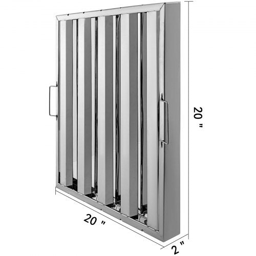 Stainless Steel Range Hood Filter  Pack Of 6 20x20 CommercialGrade Grease Baffle For Kitchen Exhaus 4