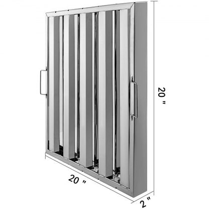 Stainless Steel Range Hood Filter  Pack Of 6 20x20 CommercialGrade Grease Baffle For Kitchen Exhaus 4