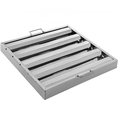 Stainless Steel Range Hood Filter – Pack of 6, 20"x20", Commercial-Grade Grease Baffle for Kitchen Exhaust Systems