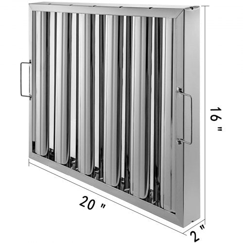 6Pack 20 X 16 Commercial Range Hood Filter 430 Stainless Steel GreaseRated Baffle For Exhaust Hoods 8