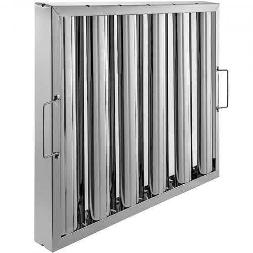 6-Pack 20" x 16" Commercial Range Hood Filter, 430 Stainless Steel, Grease-Rated Baffle for Exhaust Hoods