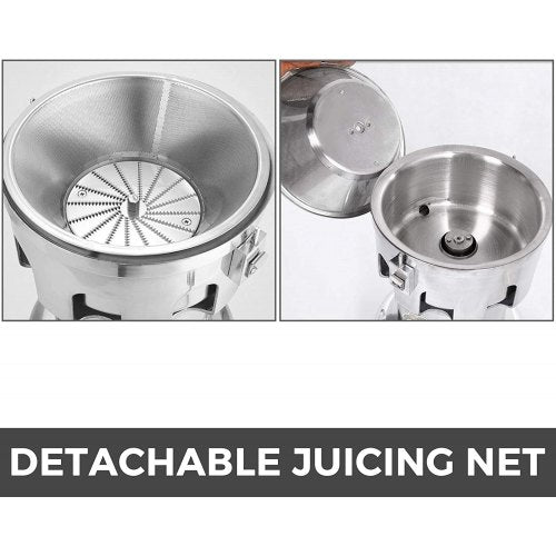 Commercial Juice Extractor Machine, 370W Stainless Steel Juicer with High-Speed Extraction for Fruits & Vegetables