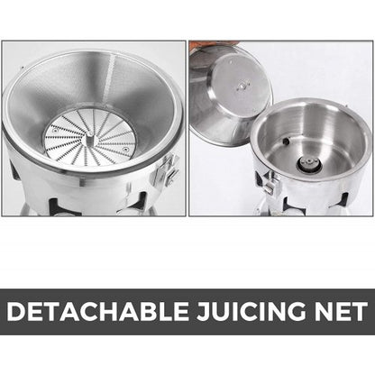 Commercial Juice Extractor Machine, 370W Stainless Steel Juicer with High-Speed Extraction for Fruits & Vegetables