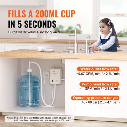 110V Bottled Water Pump System With Single Inlet High Flow Dispenser For Refrigerator Coffee Brewer 5
