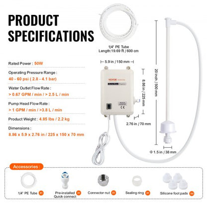 110V Bottled Water Pump System With Single Inlet High Flow Dispenser For Refrigerator Coffee Brewer 7