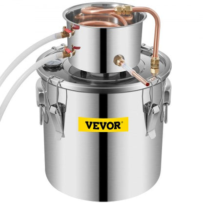 Alcohol Still Stainless Steel Distiller Kit Water Alcohol Distiller With Copper Tube  Builtin Therm 9