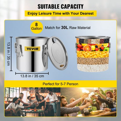 Alcohol Still Stainless Steel Distiller Kit, Water Alcohol Distiller Copper Tube Home Brewing Kit