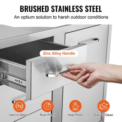 BBQ Island Storage Drawer Combo 295 W X 226 H Stainless Steel Outdoor Kitchen Organizer With Propan 4