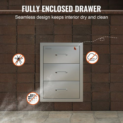 16 X 215 Stainless Steel 201 BBQ Drawer TripleTier Outdoor Kitchen Storage Chest Of Drawers For Gri 7