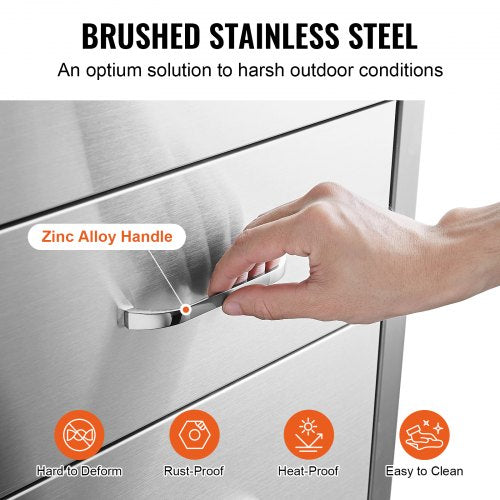 Outdoor Kitchen Drawers 16 X 285 Stainless Steel BBQ Storage Cabinet With Handle For Grill Islands  4