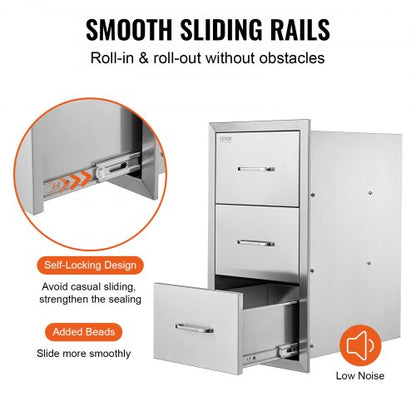 Outdoor Kitchen Drawers 16 X 285 Stainless Steel BBQ Storage Cabinet With Handle For Grill Islands  5