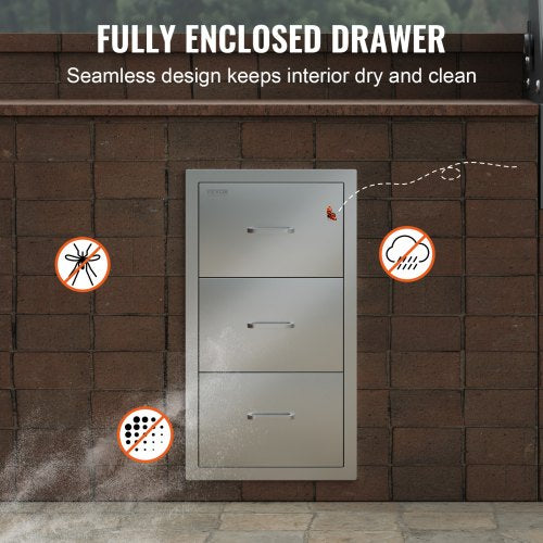 Outdoor Kitchen Drawers 16 X 285 Stainless Steel BBQ Storage Cabinet With Handle For Grill Islands  6