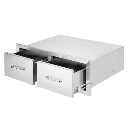 Outdoor Kitchen Drawers 295 Wide Stainless Steel Horizontal Double BBQ Access Drawers With Smooth S 1