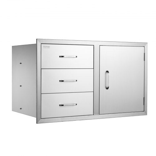 Outdoor Kitchen Drawer Combo 383W Stainless Steel Triple Drawers With Side Access Door For BBQ Isla 8