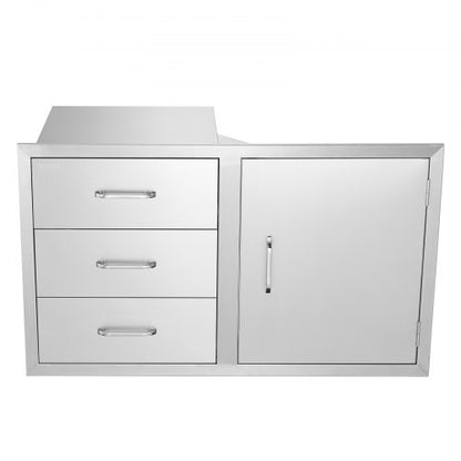 Outdoor Kitchen Drawer Combo 383W Stainless Steel Triple Drawers With Side Access Door For BBQ Isla 10