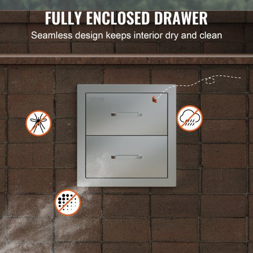 Outdoor Kitchen Drawers Stainless Steel BBQ Island Storage With Smooth Sliding Rails Handle 6